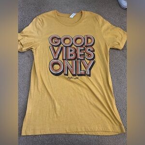Brand new “Good Vibes Only” yellow t-shirt